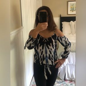 Bebe Cold Shoulder Boho Chic Shirt